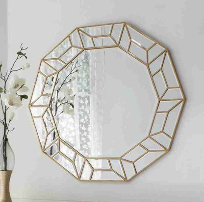 Golden Octagon Wall Mirror